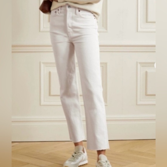 Re/Done 90’s High Rise Ankle Crop Jeans In Vintage White (Cream) Size 29 NWT! - Picture 7 of 16